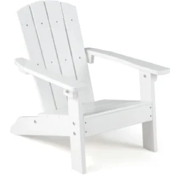 Kinder Adirondack Stuhl aus HIPS Gartenstuhl mit Ergonomischer Rückenlehne Weiß