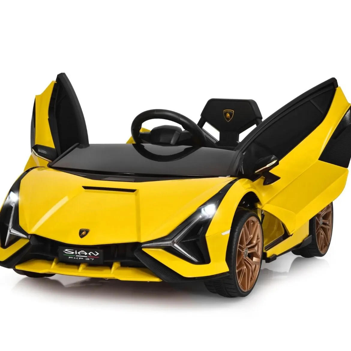 Kinderauto Batteriebetriebenes 12V Elektrofahrzeug Kinderfahrzeug 108 x 64 x 41 cm Gelb