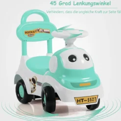 Kinderauto 3 in 1 Spielzeugauto zum Rutschen & Schieben Rutschauto mit Licht Grün