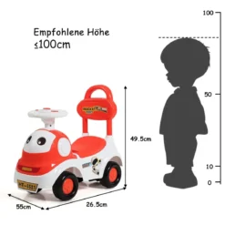 Kinderauto 3 in 1 Spielzeugauto zum Rutschen & Schieben Rutschauto mit Licht Orange
