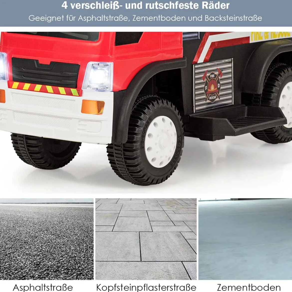 Kinderauto Kinderfahrzeug Elektroauto Kinder Feuerwehrauto Elektrofahrzeug