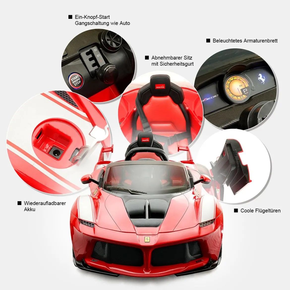 Kinderauto Laferrari Kinder Elektroauto Rot 122 x 60 x 51cm