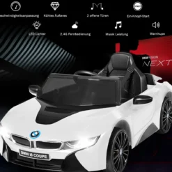 Kinderauto 12 V Batteriebetriebenes Elektroauto mit 2,4 G-Fernbedienung Weiß