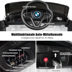 Kinderauto 12 V Batteriebetriebenes Elektroauto mit 2,4 G-Fernbedienung Weiß