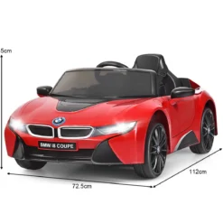 Kinderauto 12 V Batteriebetriebenes Elektroauto mit 2,4 G-Fernbedienung Rot