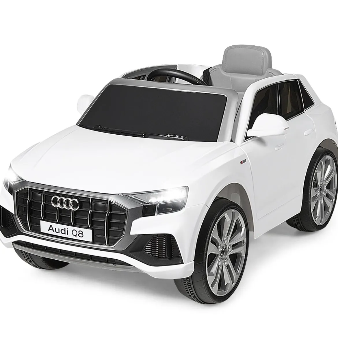 Kinderauto 12 V 3 Gang Elektroauto mit 2,4G-Fernbedienung mit Hupe LED Weiß