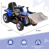 Kinder-Baggerfahrgerät Elektrisches Baufahrzeug mit verstellbarer Schaufel 125 x 51,5 x 52 cm Blau + Schwarz