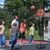 Kinder Basketballkorb mit Dartboard & 6 Darts Basketballständer Schwarz