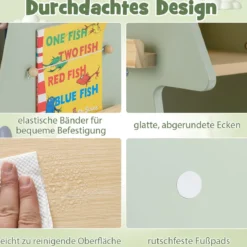 Kinderbücherregal 360° drehbar Kinder Bücherkarussell 4 Ebenen in Baumform Ø48 x 102 cm freistehendes Displayregal