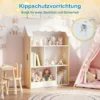Kinderbücherregal in Hausform Holz Spielzeugregal mit 5 Offenen Fächern Kinderregal mit Kippschutz