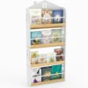 Kinderbücherregal in Hausform mit Anti-Fall-Schutz & Metallstangen Montessori Kinderregal