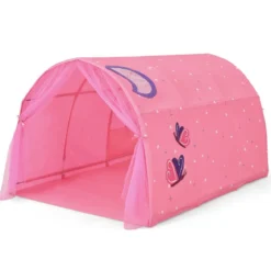 Kinderbett Prinzessin Prinzess Kinderspielhaus Kinderzelt mit Fenster & Tasche & Vorhang Rosa