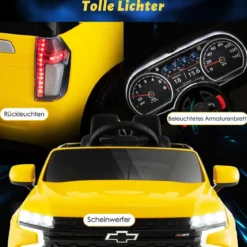 Kinder Chevrolet Elektroauto mit 2,4G Fernsteuerung & Federung & Lichtern & Musik Kinderauto