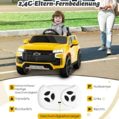 Kinder Chevrolet Elektroauto mit 2,4G Fernsteuerung & Federung & Lichtern & Musik Kinderauto