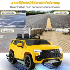 Kinder Chevrolet Elektroauto mit 2,4G Fernsteuerung & Federung & Lichtern & Musik Kinderauto