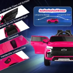 Kinder Chevrolet Elektroauto mit 2,4G Fernsteuerung & Federung & Lichtern & Musik Kinderauto