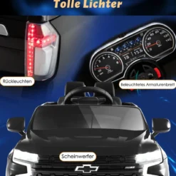 Kinder Chevrolet Elektroauto mit 2,4G Fernsteuerung & Federung & Lichtern & Musik Kinderauto