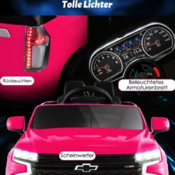 Kinder Chevrolet Elektroauto mit 2,4G Fernsteuerung & Federung & Lichtern & Musik Kinderauto