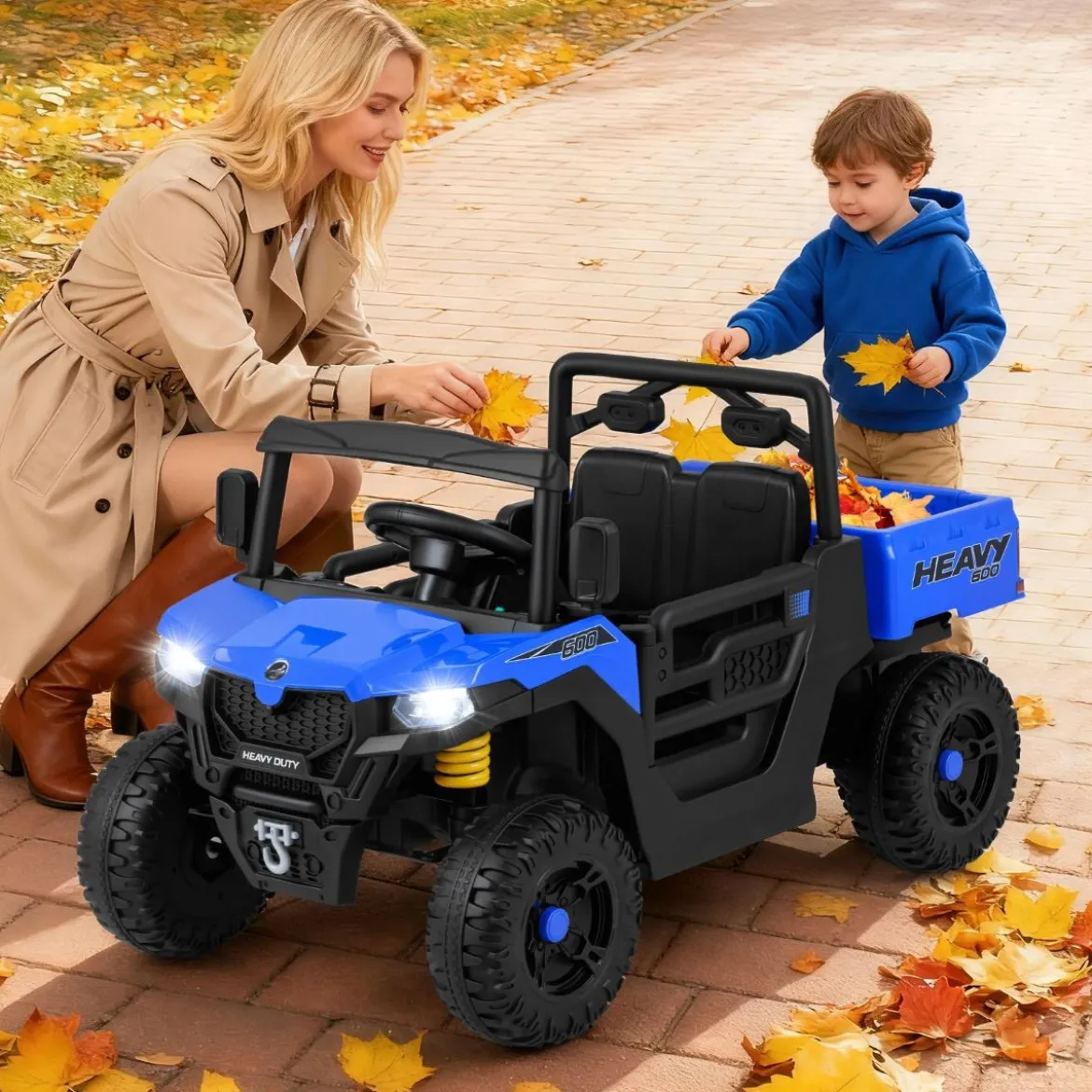Kinder Elektroauto mit Elektrischer Kippmulde & Fernbedienung 12V Kinderauto Kinderfahrzeug Blau