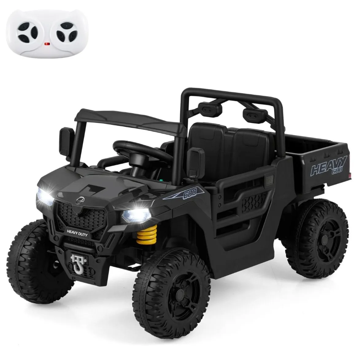 Kinder Elektroauto mit Elektrischer Kippmulde & Fernbedienung 12V Kinderauto Kinderfahrzeug Schwarz