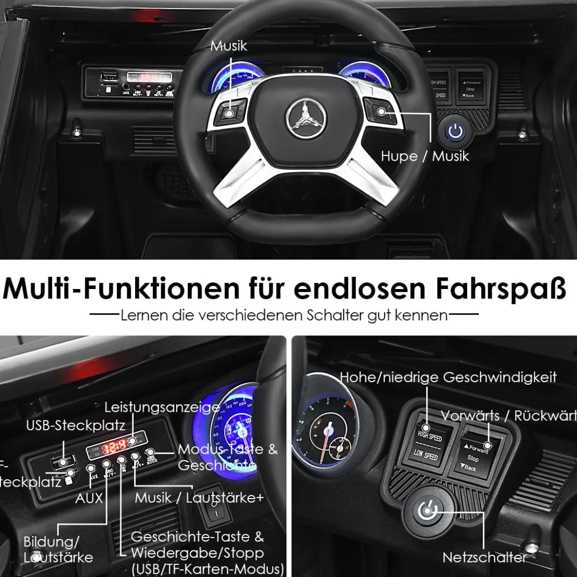 Kinder Elektroauto mit Fernbedienung Lizenzierter Mercedes-Benz Maybach Batteriebetriebener Jeep