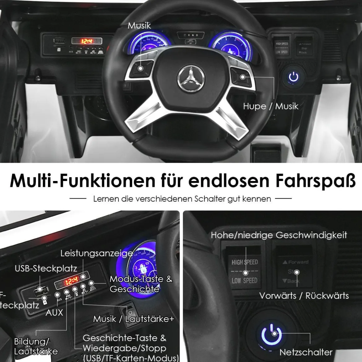Kinder Elektroauto mit Fernbedienung Lizenzierter Mercedes-Benz Maybach Batteriebetriebener Jeep