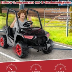 Kinder Elektroauto mit 2,4G Fernsteuerung 24V Elektrofahrzeuge UTV für Kinder ab 3 Jahre