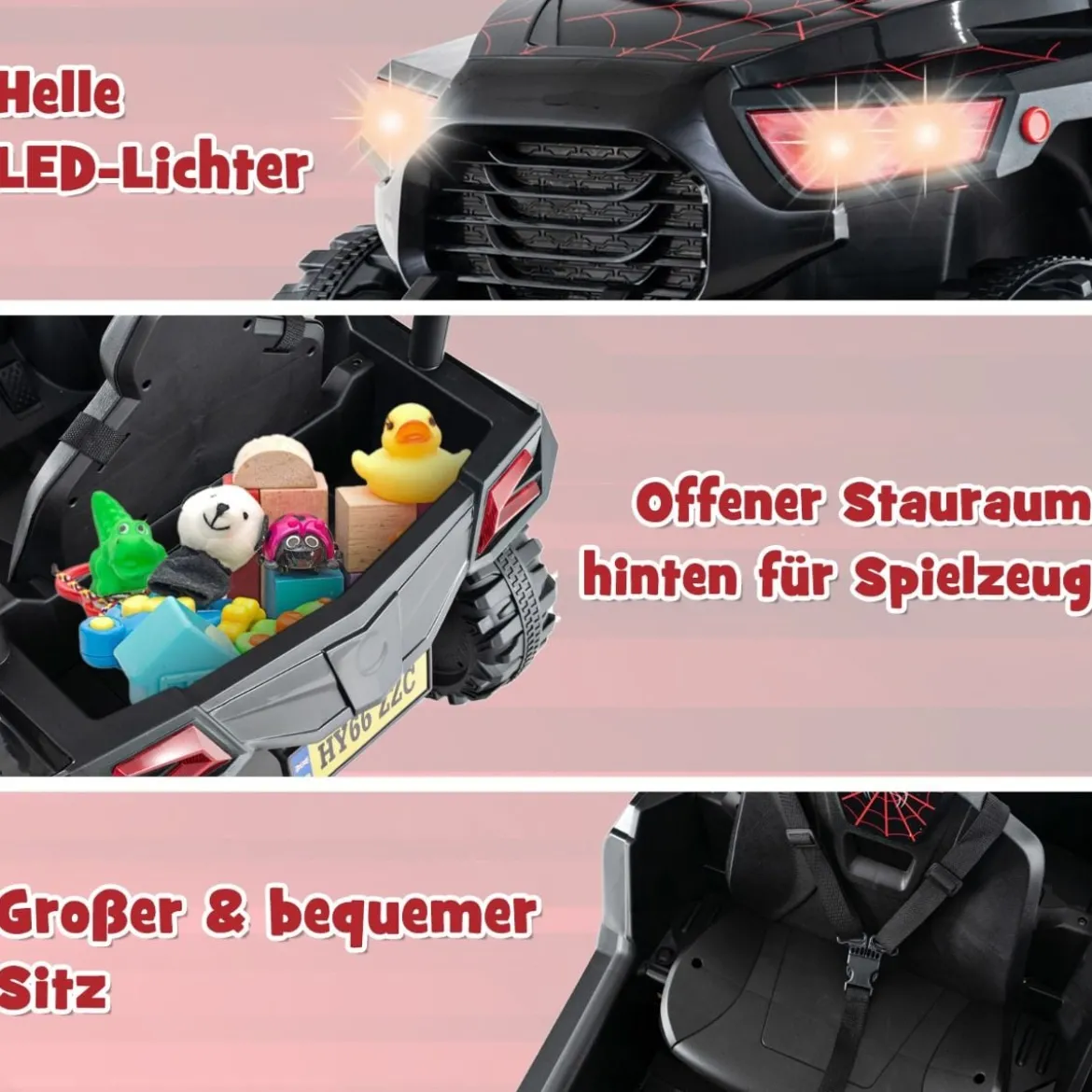Kinder Elektroauto mit 2,4G Fernsteuerung 24V Elektrofahrzeuge UTV für Kinder ab 3 Jahre