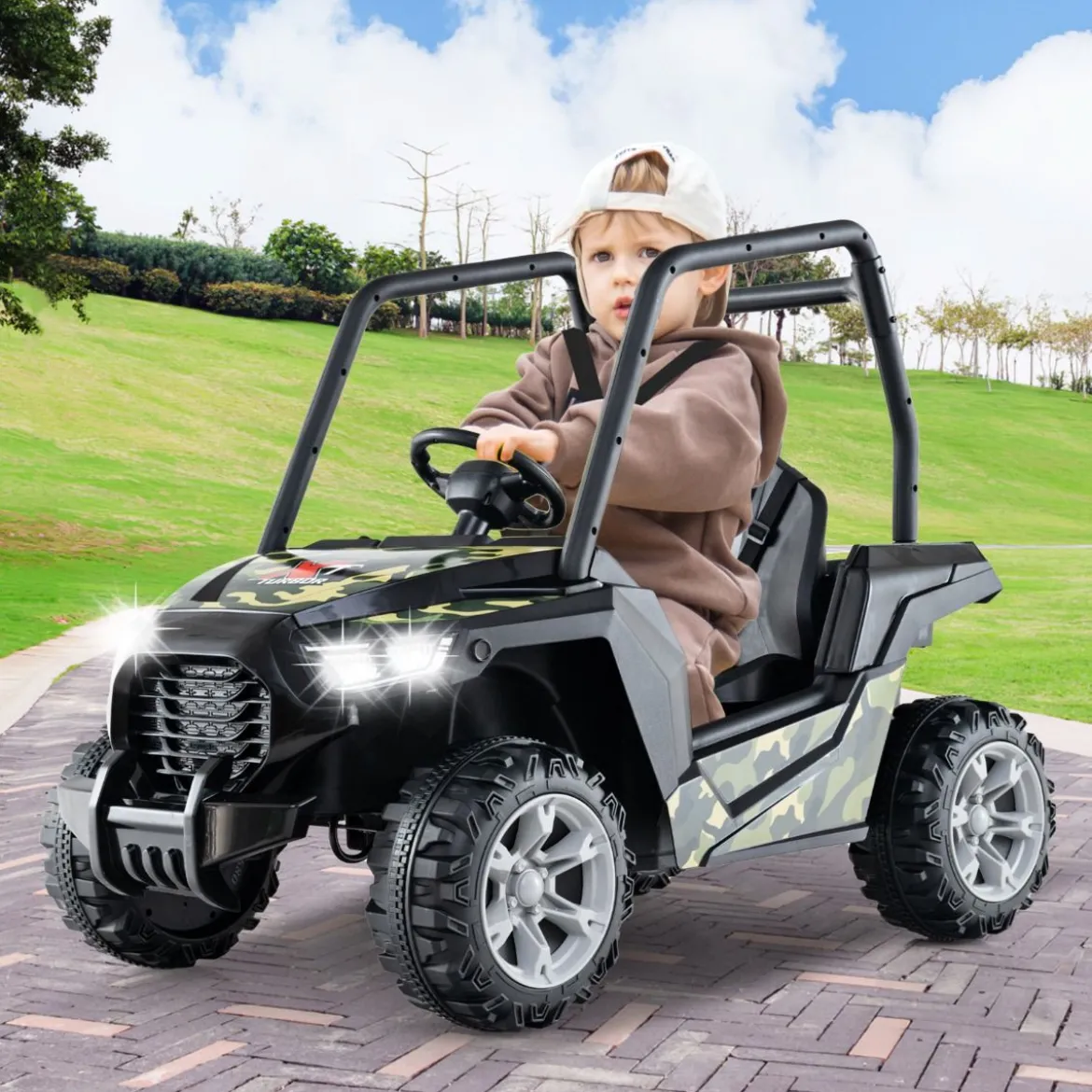 Kinder Elektroauto mit 2,4G Fernsteuerung 24V Elektrofahrzeuge UTV für Kinder ab 3 Jahre