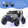 Kinder Elektroauto mit 2,4G-Fernbedienung & MP3 & Hupe 12V Elektro Kinderauto Grau