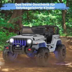 Kinder Elektroauto mit 2,4G-Fernbedienung & MP3 & Hupe 12V Elektro Kinderauto Grau