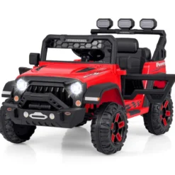 Kinder Elektroauto mit 2,4G Fernbedienung & USB & Licht & Musik 12V Kinderauto Jeep Auto