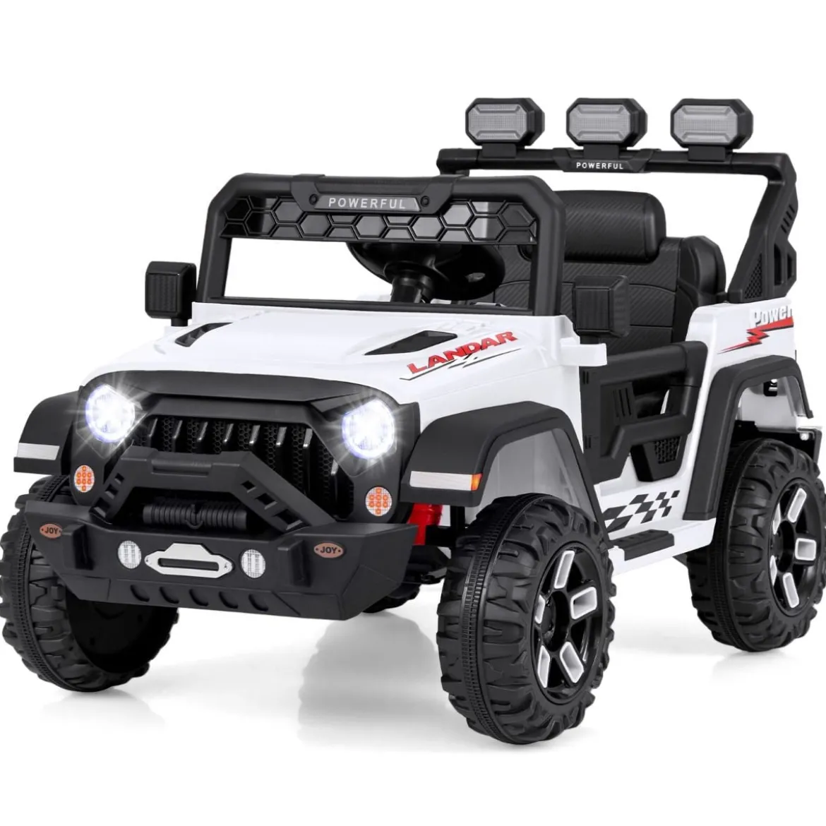 Kinder Elektroauto mit 2,4G Fernbedienung & USB & Licht & Musik 12V Kinderauto Jeep Auto