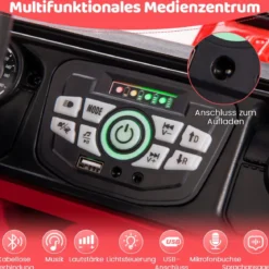 Kinder Elektroauto mit 2,4G Fernbedienung & USB & Licht & Musik 12V Kinderauto Jeep Auto