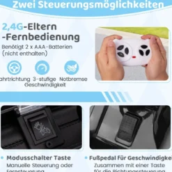 Kinder Elektroauto mit 2,4G Fernbedienung & USB & Licht & Musik 12V Kinderauto Jeep Auto