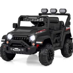 Kinder Elektroauto mit 2,4G Fernbedienung & USB & Licht & Musik 12V Kinderauto Jeep Auto