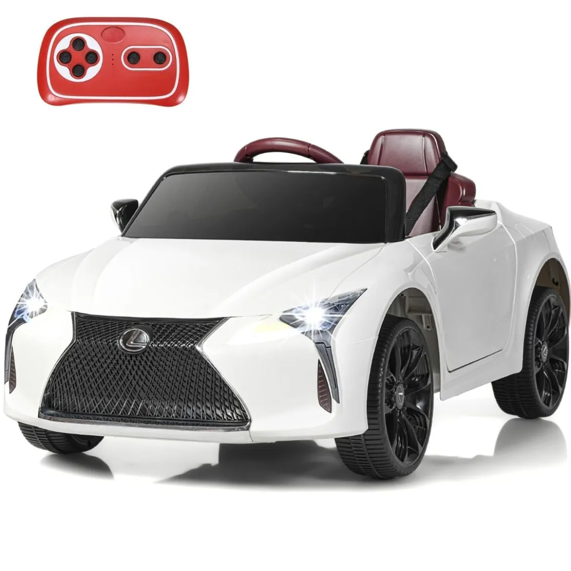 Kinder Elektroauto mit 2,4G Fernsteuerung & LED Leuchten & Musik Lexus LC500 Kinderfahrzeug Weiß