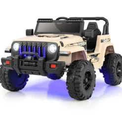 Kinder Elektroauto mit 2,4G-Fernbedienung & MP3 & Hupe 12V Elektro Kinderauto Khaki