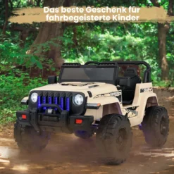 Kinder Elektroauto mit 2,4G-Fernbedienung & MP3 & Hupe 12V Elektro Kinderauto Khaki