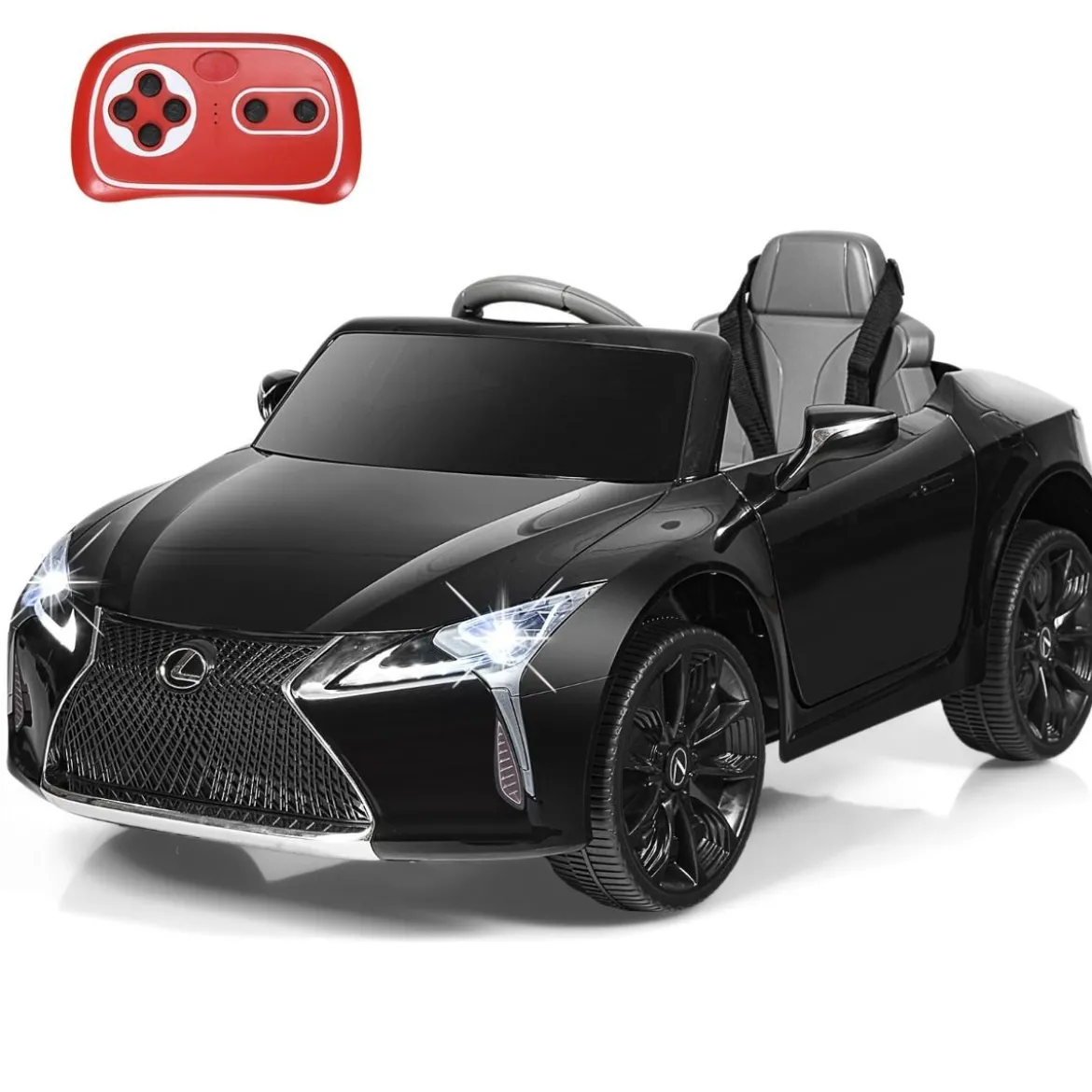 Kinder Elektroauto mit 2,4G Fernsteuerung & LED Leuchten & Musik Lexus LC500 Kinderfahrzeug Schwarz