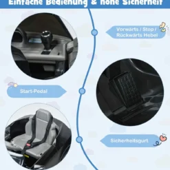 Kinder Elektroauto mit 2,4G Fernsteuerung & LED Leuchten & Musik Lexus LC500 Kinderfahrzeug Schwarz