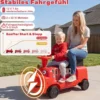 Kinder Elektroauto 12 V Kinderauto Elektrisch mit 2 Sitzen & 2 Motoren 95 x 41 x 51 cm Rot