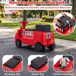 Kinder Elektroauto 12 V Kinderauto Elektrisch mit 2 Sitzen & 2 Motoren 95 x 41 x 51 cm Rot