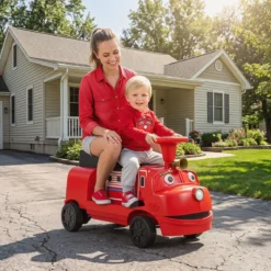 Kinder Elektroauto 12 V Kinderauto Elektrisch mit 2 Sitzen & 2 Motoren 95 x 41 x 51 cm Rot