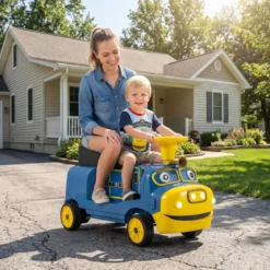 Kinder Elektroauto 12V Kinderauto Elektrisch mit 2 Sitzen & 2 Motoren 95 x 41 x 51 cm Blau