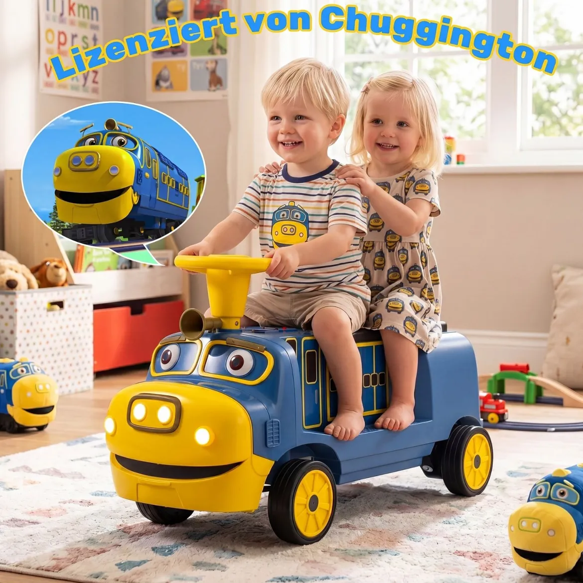 Kinder Elektroauto 12V Kinderauto Elektrisch mit 2 Sitzen & 2 Motoren 95 x 41 x 51 cm Blau