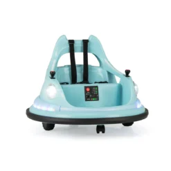 Kinder Elektro-Bumpercar 12V Batterie betrieben mit Fernbedienung & Doppel-Joysticks 360° Drehung Blau