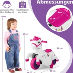 Kinder Elektro Motorrad mit Musik & LED & Stützrädern Elektromotorrad für Kinder ab 3 Jahren