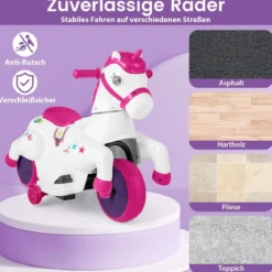 Kinder Elektro Motorrad mit Musik & LED & Stützrädern Elektromotorrad für Kinder ab 3 Jahren
