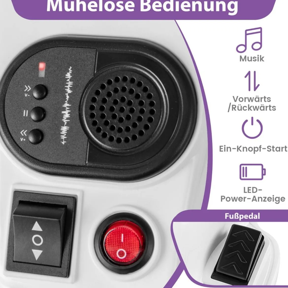 Kinder Elektro Motorrad mit Musik & LED & Stützrädern Elektromotorrad für Kinder ab 3 Jahren